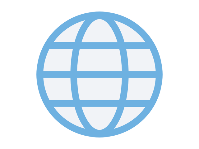 an icon of the world in light blue color